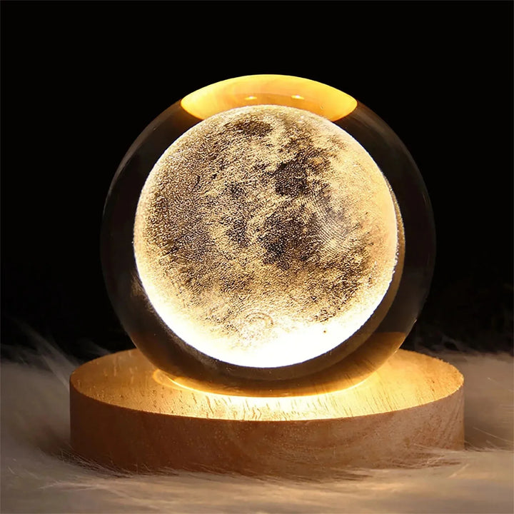 Unique 3D Crystal Ball Lamp with Galaxy and Planetary Projections USB