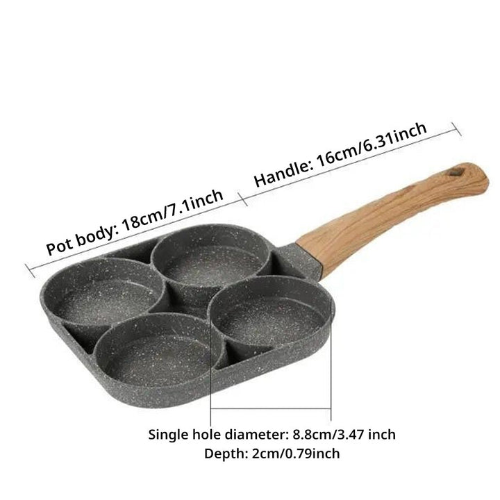 4-Hole Omelet Pan Thick Non-Stick Frying Pan