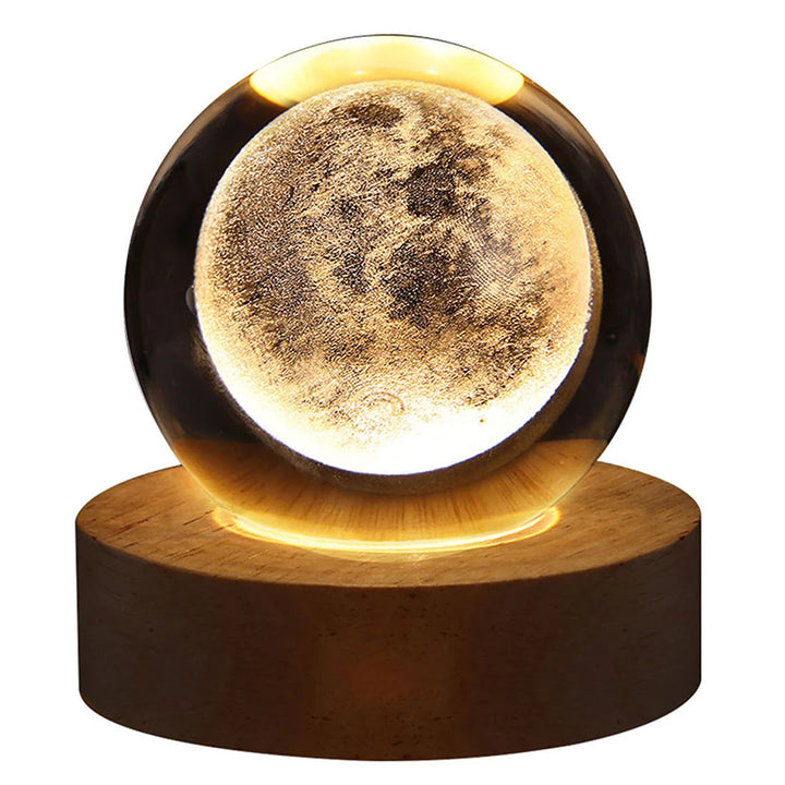 Unique 3D Crystal Ball Lamp with Galaxy and Planetary Projections USB