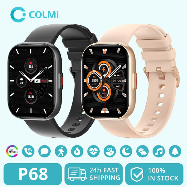 COLMI P68 Smartwatch 2.04'' AMOLED Screen 100 Sports Modes