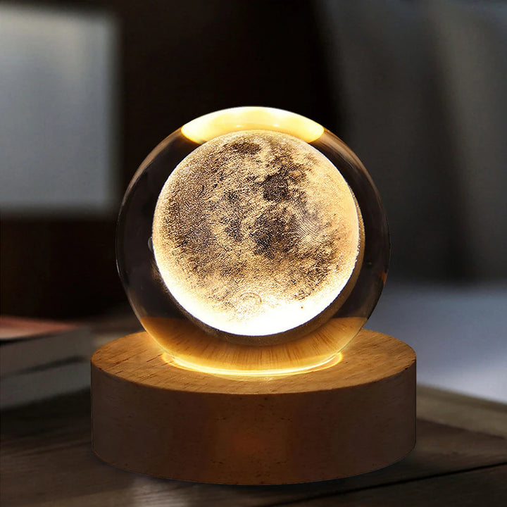 Unique 3D Crystal Ball Lamp with Galaxy and Planetary Projections USB